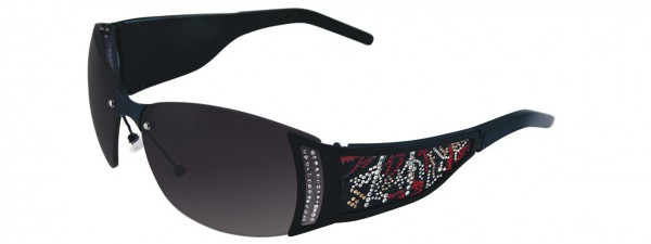 Takumi T9757 Sunglasses, BLACK/CRYSTAL AND RUBY AND GOLD