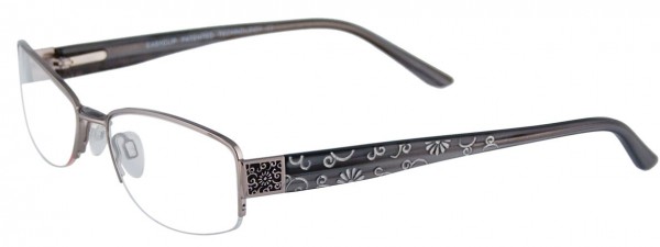 EasyClip Q4087 Eyeglasses, SILVER/BLACK STONE AND SILVER