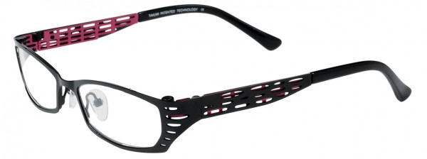 Takumi T9739 Eyeglasses, BLACK/BLACK AND FUSCHIA