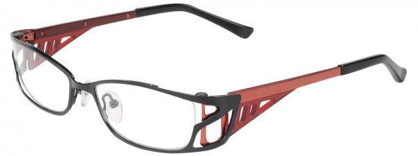 Takumi T9742 Eyeglasses, BLACK/CRANBERRY