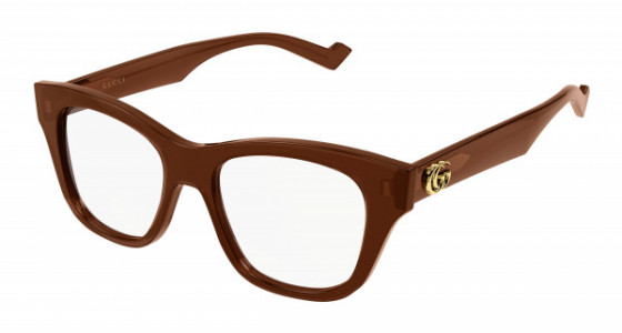 Gucci GG0999O Eyeglasses, 003 - BROWN with TRANSPARENT lenses