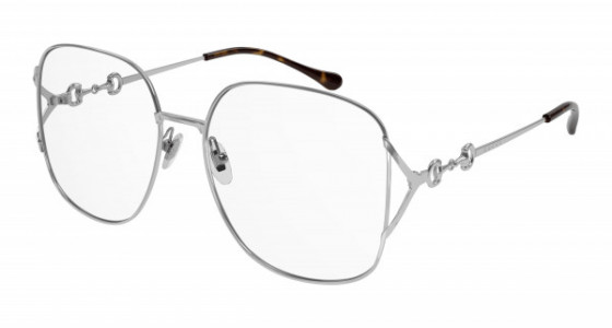 Gucci GG1019O Eyeglasses, 002 - SILVER with TRANSPARENT lenses