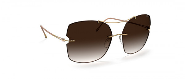 Silhouette Rimless Shades 8183 Sunglasses, 7530 Classic Brown Gradient