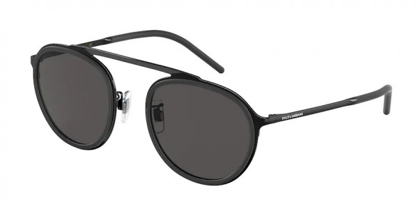 Dolce & Gabbana DG2276 Sunglasses, 01/87 BLACK/MATTE BLACK DARK GREY (BLACK)