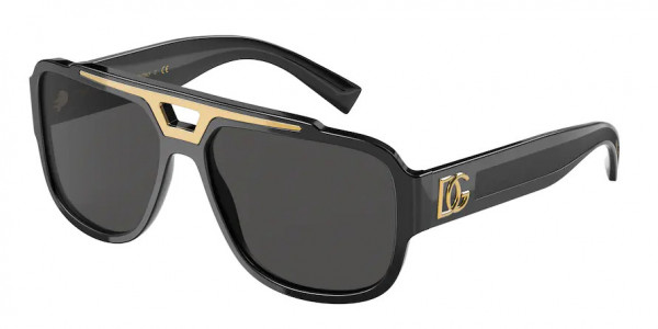 Dolce & Gabbana DG4389 Sunglasses, 501/87 BLACK DARK GREY (BLACK)