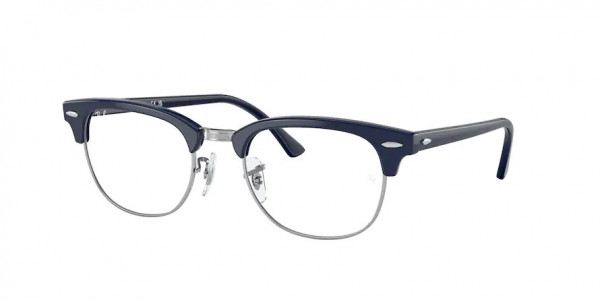 Ray-Ban Optical RX5154 CLUBMASTER Eyeglasses, 8231 CLUBMASTER BLUE ON SILVER (BLUE)