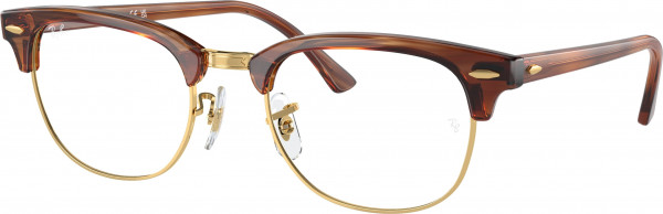 Ray-Ban Optical RX5154 CLUBMASTER Eyeglasses, 8375 CLUBMASTER STRIPED BROWN ON GO (TORTOISE)