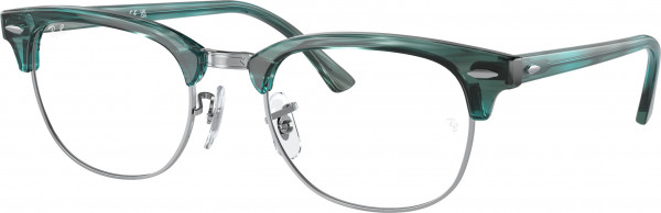 Ray-Ban Optical RX5154 CLUBMASTER Eyeglasses, 8377 CLUBMASTER STRIPED GREEN ON SI (GREEN)