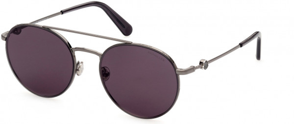 Moncler ML0214 Sunglasses, 08A - Shiny Gunmetal / Smoke Lenses