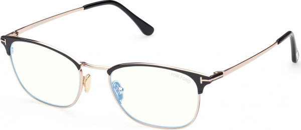 Tom Ford FT5750-B Eyeglasses, 001 - Shiny Black / Shiny Rose Gold
