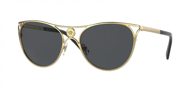 Versace VE2237 Sunglasses, 100287 GOLD DARK GREY (GOLD)
