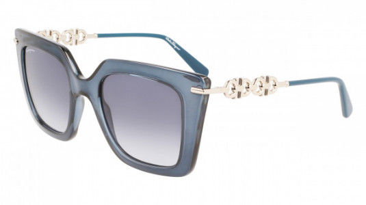 Ferragamo SF1041S Sunglasses, (432) TRANSPARENT BLUE