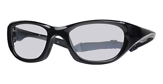 Liberty Sport Morpheus II Sports Eyewear, 1 Shiny Black/Silver Stripe (Clear With Silver Flash Mirror)