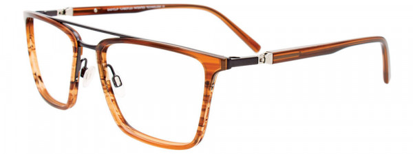 EasyClip EC606 Eyeglasses, 010 - Str Brown & Dark Steel / Brown