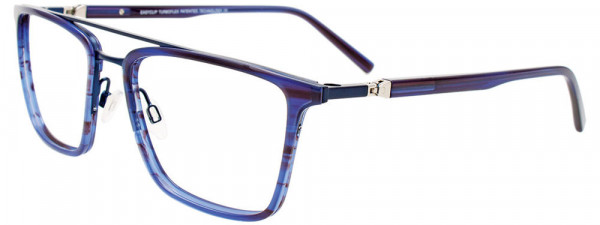 EasyClip EC606 Eyeglasses, 050 - Striped Blue & Blue / Blue
