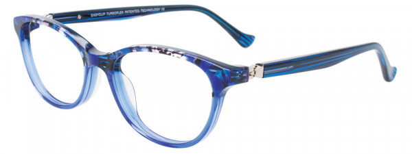 EasyClip EC568 Eyeglasses, 050 - Blue Marb & Crt Blue/Blue Lin