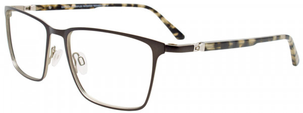 EasyClip EC613 Eyeglasses, 060 - Dk Grn & Steel / Tort Blk