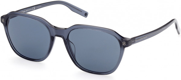 Ermenegildo Zegna EZ0194 Sunglasses, 90V - Shiny Transparent Grey / Blue