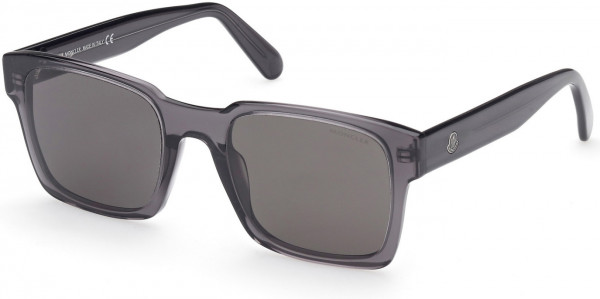 Moncler ML0210 Arcsecond Sunglasses, 57G - Shiny Transparent Honey / Brown Lenses W. Silver Flash