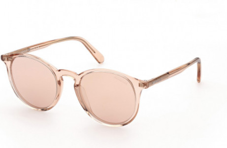Moncler ML0213 Violle Sunglasses, 72Z - Shiny Transparent Pink / Pink Lenses W. Silver Flash