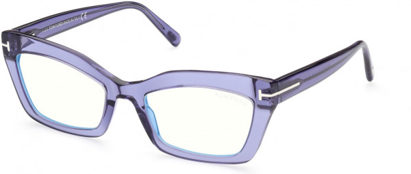 Tom Ford FT5766-B Eyeglasses, 078 - Shiny Transparent Liliac, 