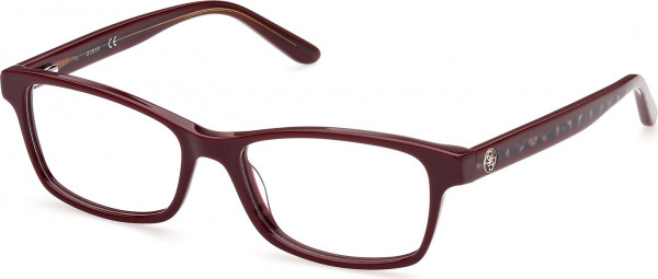 Guess GU2874 Eyeglasses, 069 - Shiny Bordeaux / Animal/Monocolor