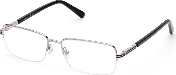 Guess GU50044 Eyeglasses, 010 - Shiny Antiqued Light Nickeltin / Shiny Black