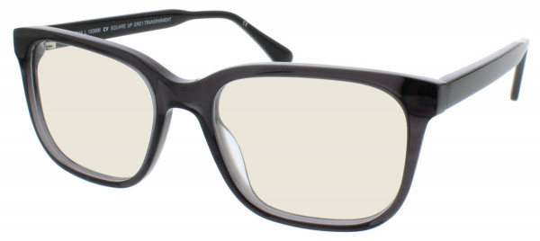 BluTech SQUARE UP Eyeglasses, Grey Transparent