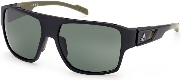 adidas SP0046 Sunglasses, 02N - Matte Black / Green