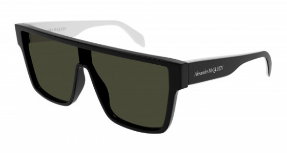 Alexander McQueen AM0354S Sunglasses, 004 - BLACK with GREEN lenses