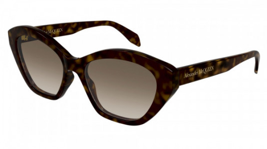 Alexander McQueen AM0355S Sunglasses, 002 - HAVANA with BROWN lenses
