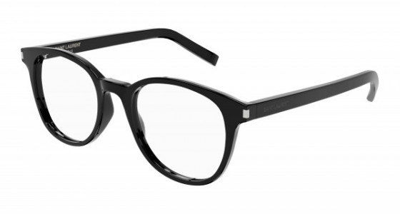 Saint Laurent SL 523 Eyeglasses, 004 - BLACK with TRANSPARENT lenses