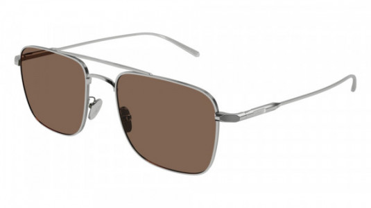Brioni BR0101S Sunglasses, 003 - SILVER with BROWN lenses