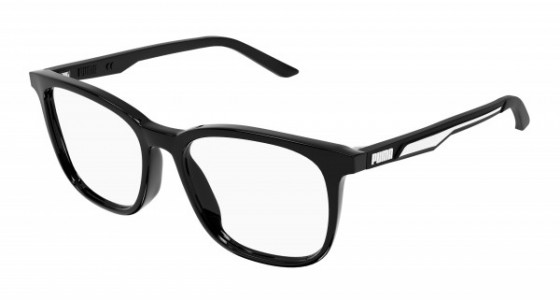 Puma PJ0061O Eyeglasses, 001 - BLACK with TRANSPARENT lenses