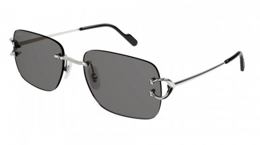 Cartier CT0330S Sunglasses, 004 - SILVER with GREY lenses