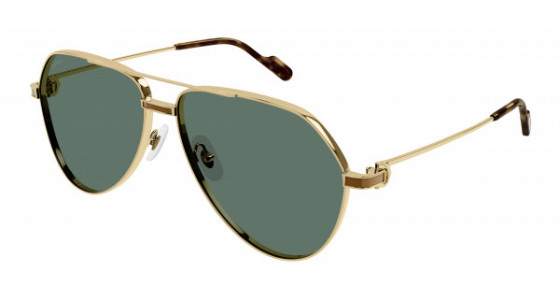 Cartier CT0334S Sunglasses, 002 - GOLD with GREEN lenses