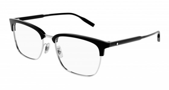Montblanc MB0199OA Eyeglasses, 005 - BLACK with TRANSPARENT lenses