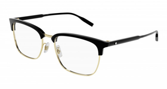 Montblanc MB0199OA Eyeglasses, 006 - BLACK with TRANSPARENT lenses