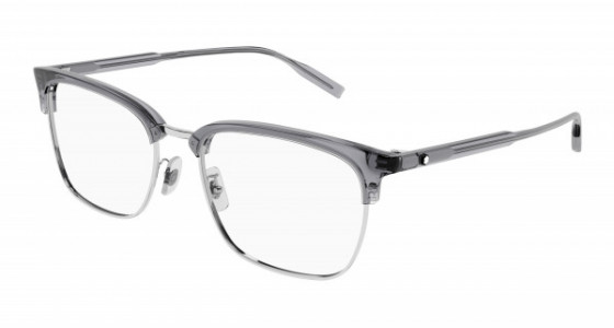 Montblanc MB0199OA Eyeglasses, 008 - GREY with TRANSPARENT lenses