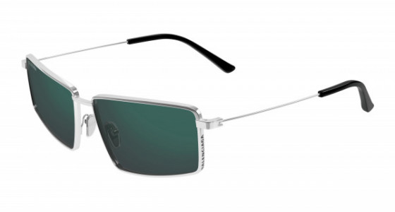 Balenciaga BB0195S Sunglasses, 003 - SILVER with GREEN lenses