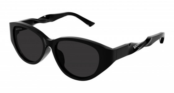 Balenciaga BB0209SA Sunglasses, 001 - BLACK with GREY lenses