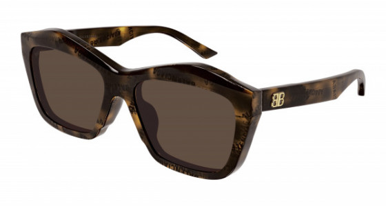 Balenciaga BB0216S Sunglasses, 002 - HAVANA with BROWN lenses