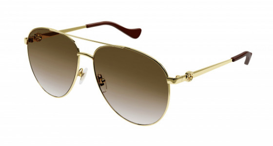 Gucci GG1088S Sunglasses, 002 - GOLD with BROWN lenses