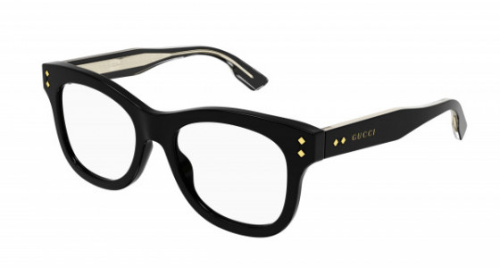 Gucci GG1086O Eyeglasses, 005 - BLACK with TRANSPARENT lenses