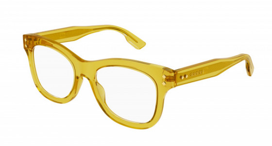 Gucci GG1086O Eyeglasses, 006 - YELLOW with TRANSPARENT lenses