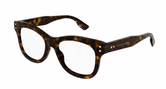 Gucci GG1086O Eyeglasses, 007 - HAVANA with TRANSPARENT lenses