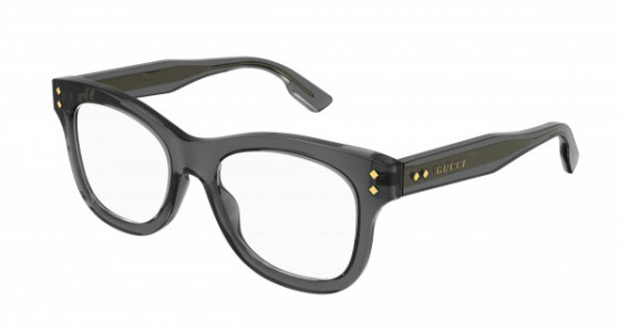 Gucci GG1086O Eyeglasses, 008 - GREY with TRANSPARENT lenses