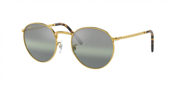 Ray-Ban RB3637 NEW ROUND Sunglasses, 9196G4 NEW ROUND LEGEND GOLD POLAR CL (GOLD)