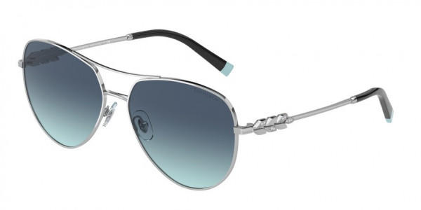 Tiffany & Co. TF3083B Sunglasses, 60019S SILVER AZURE GRADIENT BLUE (SILVER)