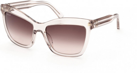 Bally BY0082 Sunglasses, 57F - Shiny Transparent Light Sand / Gradient Brown-To-Pink Lenses